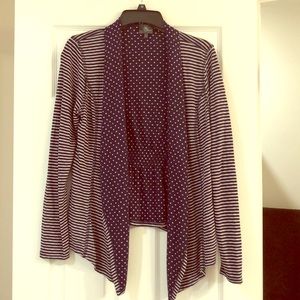 Open stripes/polka dot cardigan